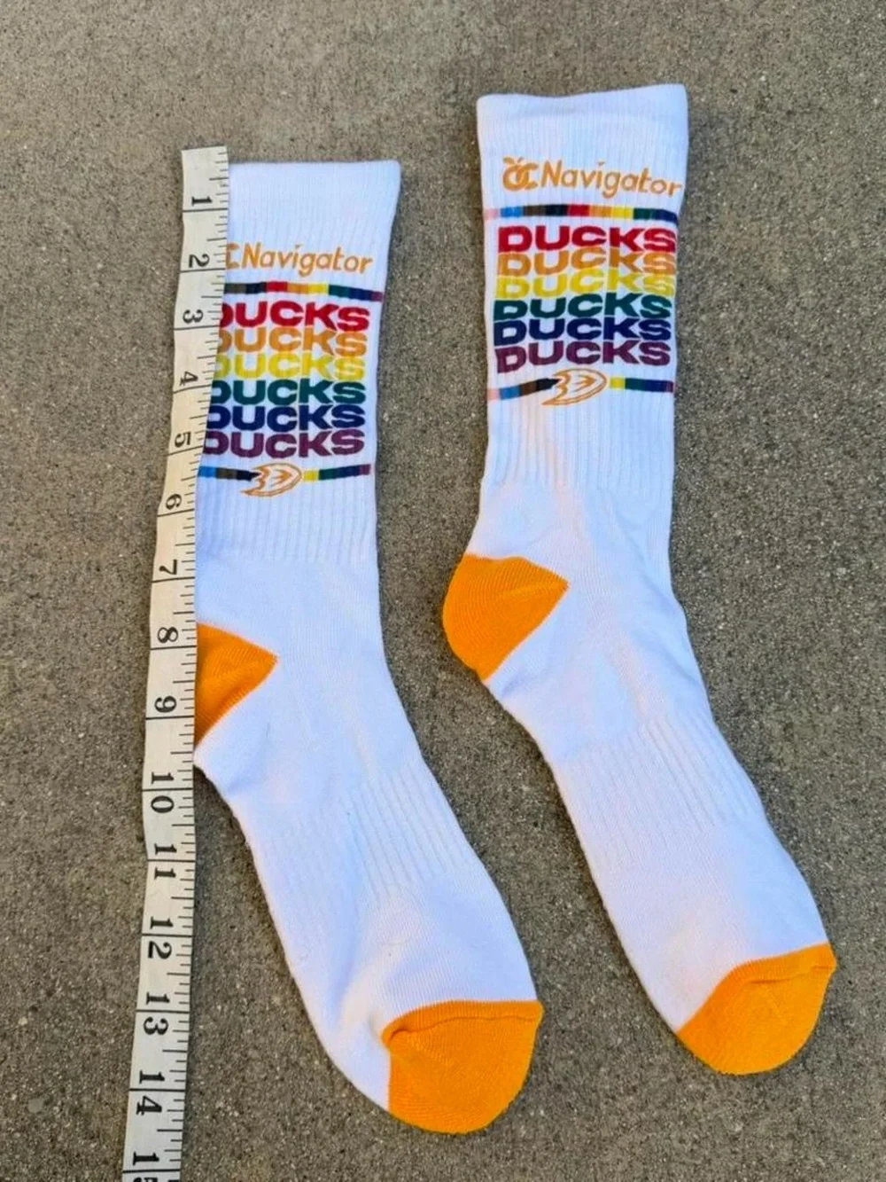 Anaheim Ducks Pride Rainbow Athletic Socks NWOT One Size Unisex